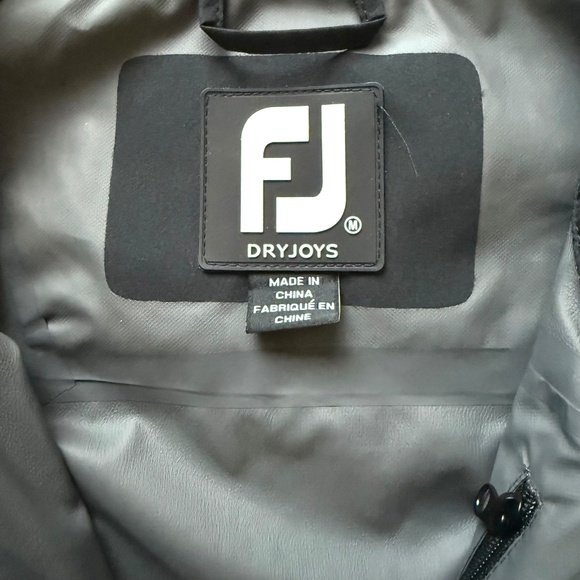 Footjoy DJ Hydrolite Grey/White/Black Full Zip Rain Wind Golf Jacket Mens Medium - Picture 4 of 9